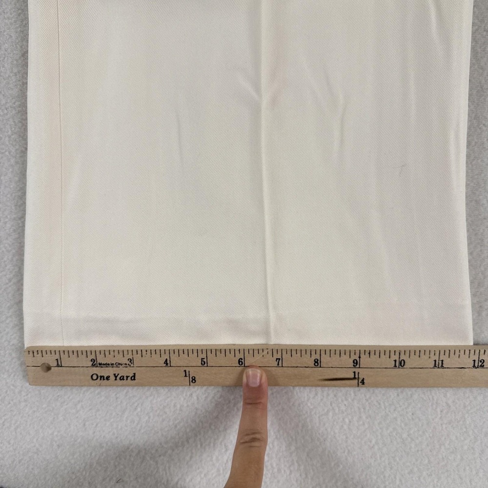 Vtg Lauren Ralph Lauren 100% Silk Wide Leg Pants Ivory Sz 12 Career Office New - Picture 11 of 15